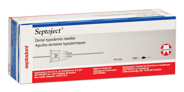 Septodont | Septodont Septoject 25 Long Red Needles, Disposable Sterile for use on Standard 1.8 ml | 01N1252