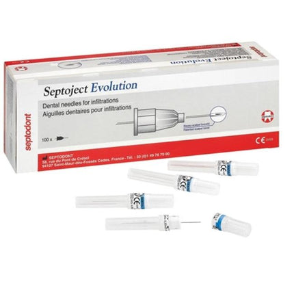 Septoject Evolution 27 Gauge Short 25 mm Infiltration Disposable Dental Needle | 01N1600 | | Anesthetic needles, Anesthetic products, Dental Supplies | Septodont | SurgiMac
