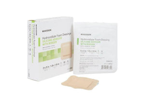 Silicone Foam Dressing 3 X 3 Inch Square Silicone Adhesive with Border Sterile 4842
