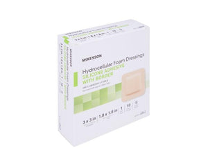 Silicone Foam Dressing 3 X 3 Inch Square Silicone Adhesive with Border Sterile 4842