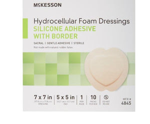 Silicone Foam Dressing Sacral Silicone Adhesive with Border Sterile 48451