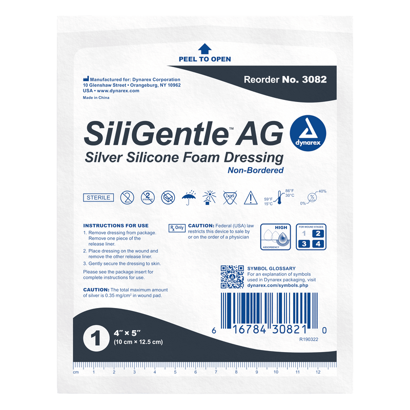 SiliGentle AG Silver Silicone Foam Dressing 3080