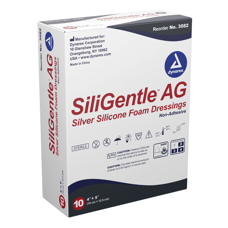 SiliGentle AG Silver Silicone Foam Dressing 3080