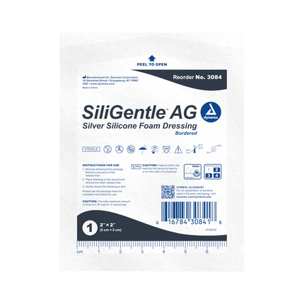 SiliGentle AG Silver Silicone Foam Dressing | 3080 | | Advanced Wound Care, Disposable Medical Supplies, General & Advanced Wound Care | Dynarex | SurgiMac