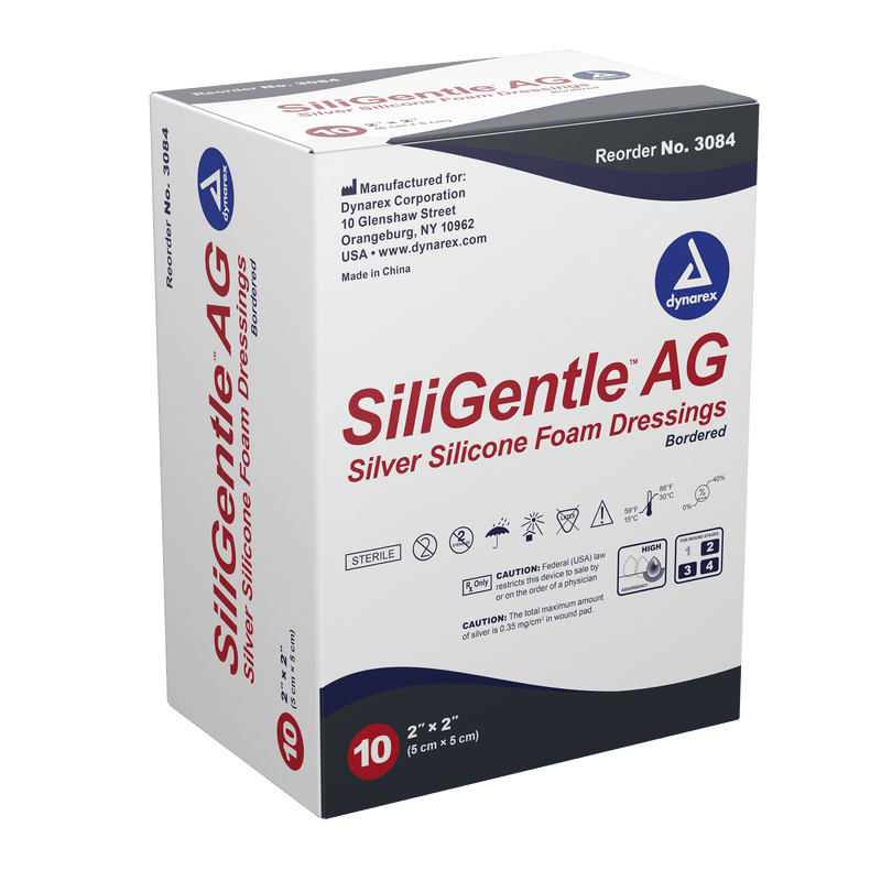 SiliGentle AG Silver Silicone Foam Dressing 3080