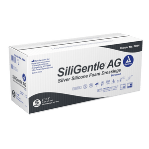 SiliGentle AG Silver Silicone Foam Dressing 3080