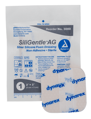 SiliGentle AG Silver Silicone Foam Dressing 3080