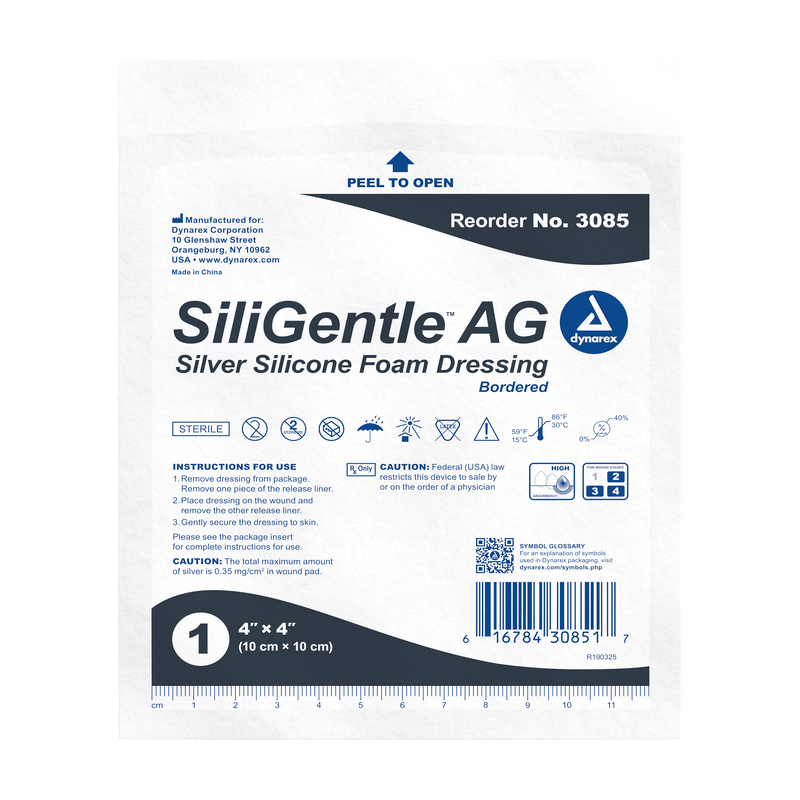 SiliGentle AG Silver Silicone Foam Dressing 3080