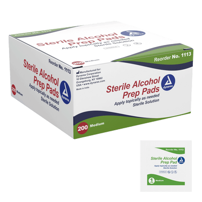 Dynarex Sterile Alcohol Prep Pads: Pre-moistened with 70% Isopropyl Alcohol