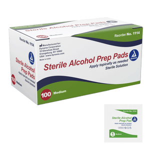 Dynarex Sterile Alcohol Prep Pads: Pre-moistened with 70% Isopropyl Alcohol 1114-1