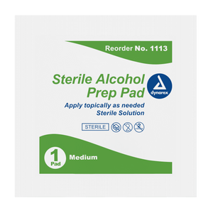 Dynarex Sterile Alcohol Prep Pads: Pre-moistened with 70% Isopropyl Alcohol 1113-1