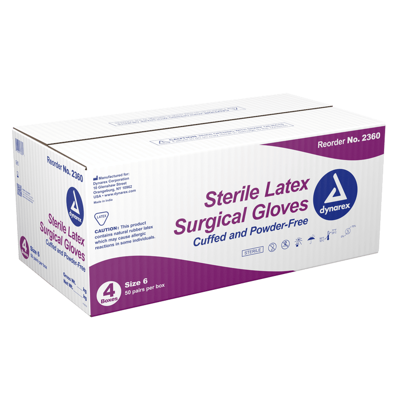 Sterile Latex Surgical Gloves Dynarex - Main Image