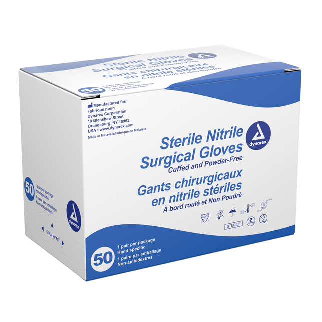 Nitrile Sterile Surgical Gloves, Pairs by Dynarex | 6533 | Dynarex | SurgiMac