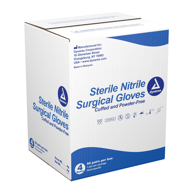 Nitrile Sterile Surgical Gloves, Pairs by Dynarex 6533