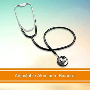Stethoscope, Double-Sided Chestpiece, Adjustable Binaurals, Black 01-670BKGM