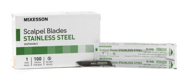 McKesson | Surgical Blade Stainless Steel Sterile Disposable Individually Wrapped | 1640-BX