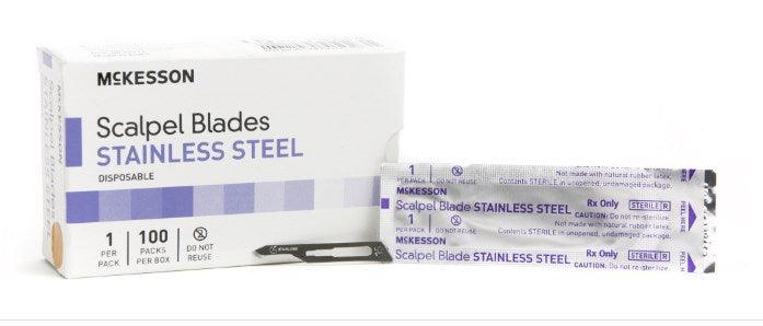 Surgical Blade Stainless Steel Sterile Disposable Individually Wrapped, 100 Packs Per Box 1642