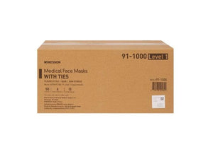 Surgical Mask Pleated Tie Closure One Size Fits Most Blue NonSterile ASTM Level 1 Adult 91-1001