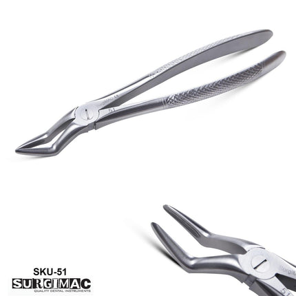 #51 Extracting Forceps for Upper Roots. Stainless Steel, English | 14-1816 | | Dental forceps, Dental Supplies, Extracting Forceps, Instruments, Surgical instruments | SurgiMac | SurgiMac