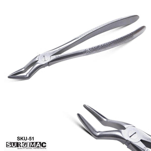 SurgiMac #51 Upper Roots Forceps - Stainless Steel Dental Forceps, European Style, Serrated, Air Series 14-1816