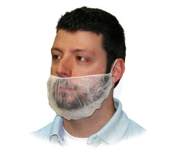 SurgiMac Disposable Beard Cover One Size Fits Most White Elastic Closure 12077