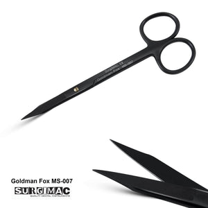 SurgiMac Goldman-Fox Straight Scissors Stainless Steel, Black Series, 1/Pk MS-007