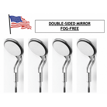 Dental Mirror handle with double sided mirrors - Ergonomic Hollow Handle (Pack of 8) by SurgiMac