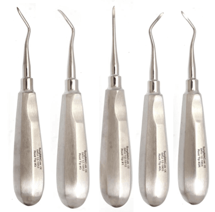 Dental Surgical Root Elevator, HEIDBRINK Root TIP Elevator Set of 5 by SurgiMac RootEKit