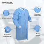 SMS Disposable Coats for labs MacSafe by SurgiMac | Knee Length. 10/Pack 10-1501