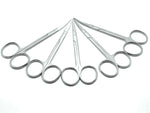 Iris Micro Dissecting Dental Lab Sharp Scissors, 4.5" (11.43cm) Fine Point Curved, Stainless Steel (Set of 5) by SurgiMac 16-2609-5