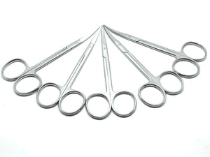 Iris Micro Dissecting Dental Lab Sharp Scissors, 4.5" (11.43cm) Fine Point Curved, Stainless Steel (Set of 5) by SurgiMac 16-2609-5