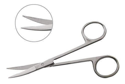 SurgiMac Iris Micro Dissecting Dental Lab Sharp Scissors, 4.5" (11.43cm) Fine Point Curved, Stainless Steel (Set of 5) | SurgiMac | SurgiMac