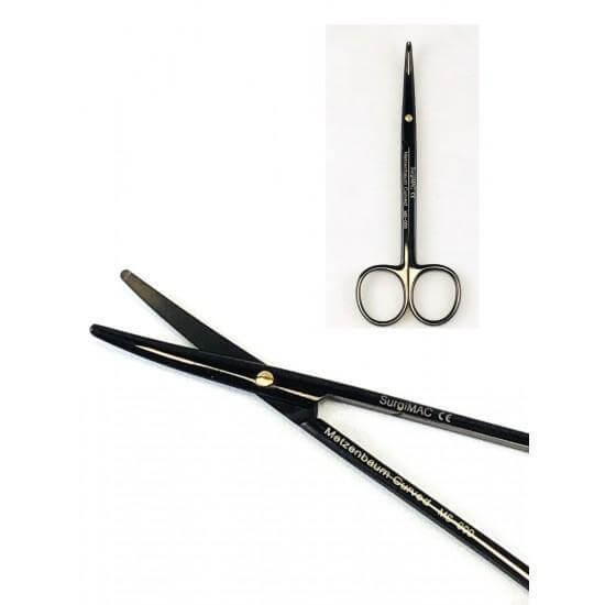 SurgiMac Metzenbaum Scissors, Stainless Steel, Black Series, 1/Pk MS-009-B