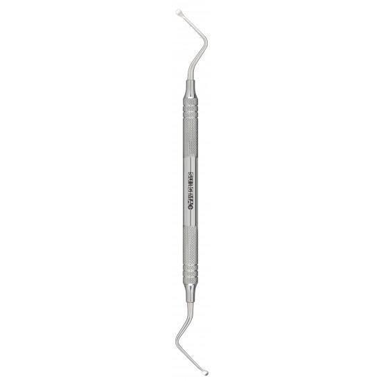 SurgiMac | SurgiMac #10 Miller Surgical Curette, non-serrated ends, Stainless Steel, Air Series, 1/Pk. Mirror image ends. The terminal shank is angled at 40° and has a 35mm reach. 3 mm wide spoon | 10-518