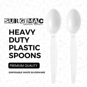 Plastic Spoons - Heavy Duty Spoon Plastic Cutlery - (White or black ) 16-4597