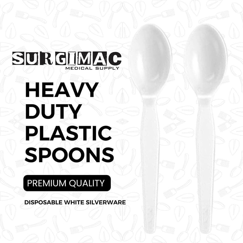 Plastic Spoons - Heavy Duty Spoon Plastic Cutlery - (White or black ) 16-4597