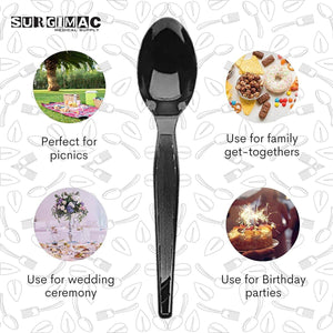 Plastic Spoons - Heavy Duty Spoon Plastic Cutlery - (White or black ) 16-4597