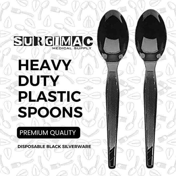 Plastic Spoons - Heavy Duty Spoon Plastic Cutlery - (White or black ) 16-4597