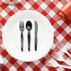 Plastic Spoons - Heavy Duty Spoon Plastic Cutlery - (White or black ) 16-4597