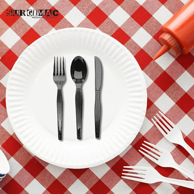 Plastic Spoons - Heavy Duty Spoon Plastic Cutlery - (White or black ) 16-4597