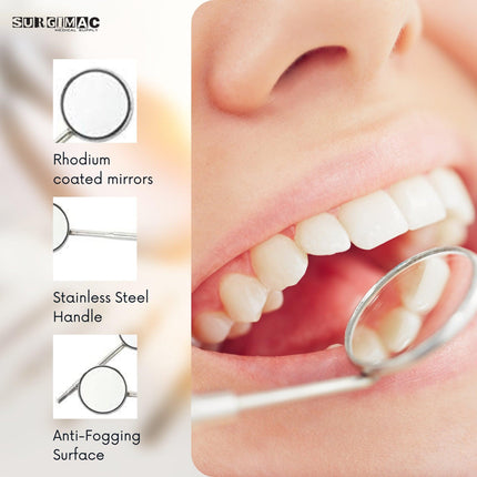 SurgiMac Rhodium-Coated Front Surface Diagnostic Dental Mouth Mirror | Mir03-CS | | Dental instruments, Diagnostic Instruments, Mouth Mirrors | SurgiMac | SurgiMac