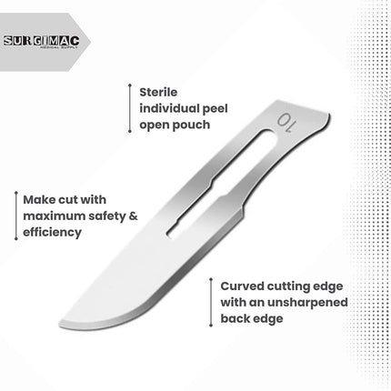 Sterile Stainless Steel Surgical Scalpel Blades - MaxCut - 100/Bx | 10-1210 | | Instruments, Knives and Scalpels, MaxCut, Surgical Blade, Surgical instruments | SurgiMac | SurgiMac