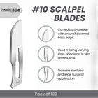 SurgiMac | SurgiMac #10 Sterile Stainless Steel Surgical Scalpel Blade, ProCut, Box of 100 | 10-1210-P