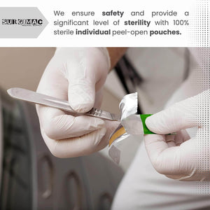 SurgiMac #10 Sterile Stainless Steel Surgical Scalpel Blade, ProCut, Box of 100 10-1210-P