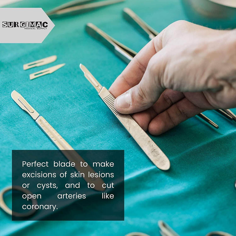 SurgiMac #10 Sterile Stainless Steel Surgical Scalpel Blade, ProCut, Box of 100 10-1210-P