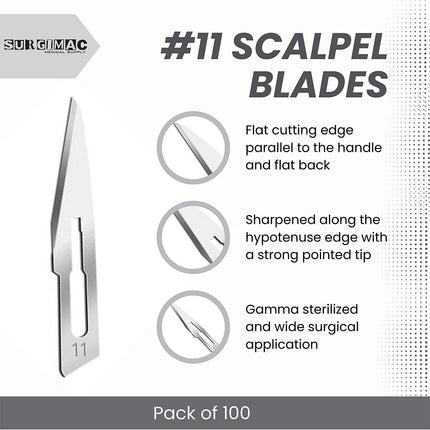 Sterile Stainless Steel Surgical Scalpel Blades - MaxCut - 100/Bx | 10-1211 | | Instruments, Knives and Scalpels, MaxCut, Surgical Blade, Surgical instruments | SurgiMac | SurgiMac