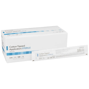 Swabstick Cotton Tip Wood Shaft 6 Inch Sterile 2 per Pack 24-106-2S-BX