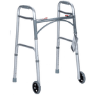 Dynarex | Two Button Folding Walker With Wheels | 10162