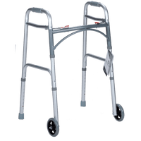 Two Button Folding Walker With Wheels 10162