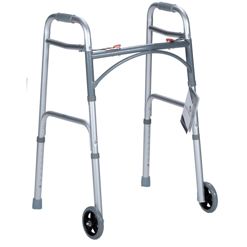 Two Button Folding Walker With Wheels 10162